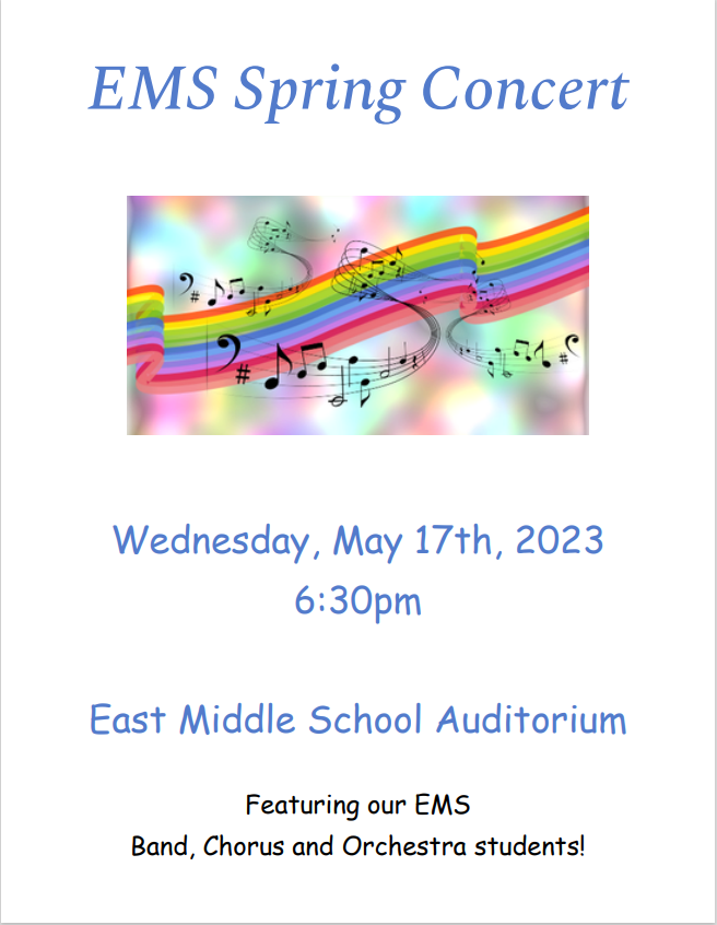 Bing_EastMiddle's tweet photo. Join us for the Spring Concert coming up May 17th! https://t.co/Pjvc8zvgI4