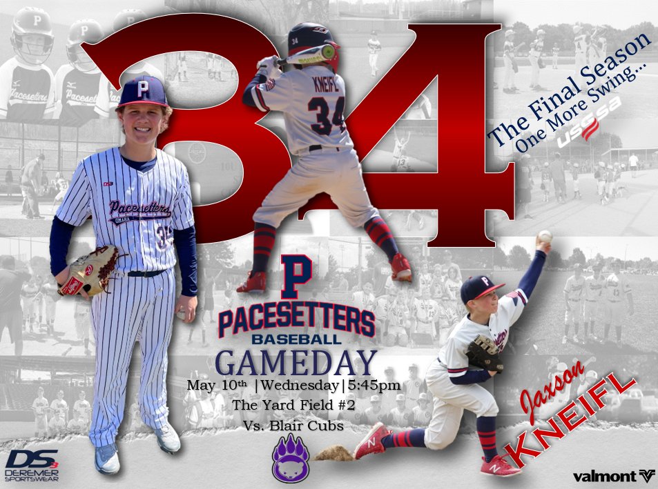pacesetters2027's tweet photo. Game Day! Come support the boys tonight as they take on Blair Cubs. First pitch at 5:45pm - The Yard Field #2. If you cannot make it, watch every pitch live on @GCsports  #EarnEverything #Pacesetters @PacesettersBB https://t.co/BAnUz4eUtM