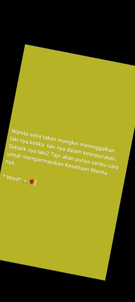 Wiedy49804912's tweet photo. Wanita punya banyak cara untuk mempertahankan kesetiaan nya
Laki laki punya seribu alasan mempermainkan nya...

*Wied * 🙏🌹
#selalusetia
#tetapsetia https://t.co/ZBGAUDeIao