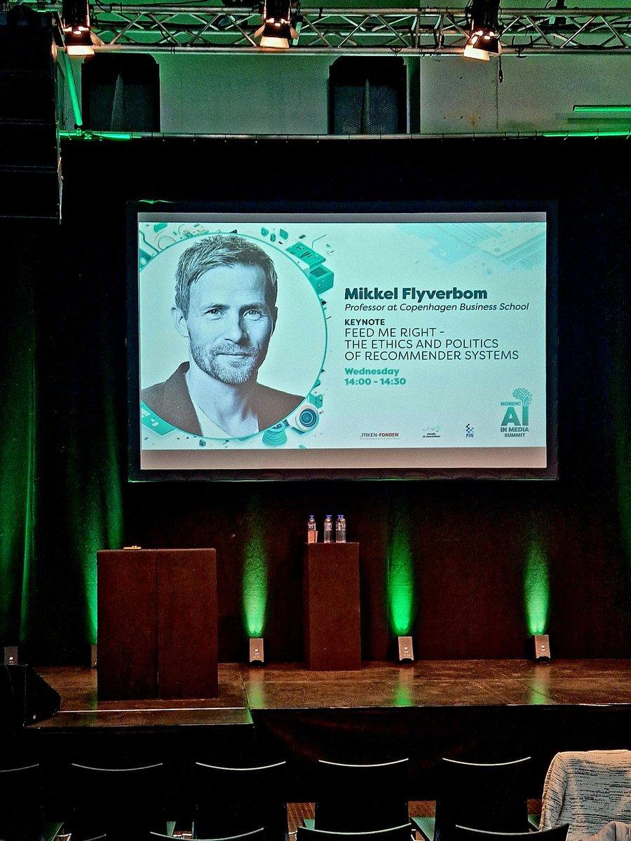 Mikkel Flyverbom (@flyverbom) on Twitter photo My keynote at Nordic AI in Media Summit argued for a deeper engagement with recommendation as an important social phenomenon and a core organizing principle for information in our digital age <a href="/Lindskow/">Kasper Lindskow</a> My keynote at Nordic AI in Media Summit argued for a deeper engagement with recommendation as an important social phenomenon and a core organizing principle for information in our digital age <a href="/Lindskow/">Kasper Lindskow</a>