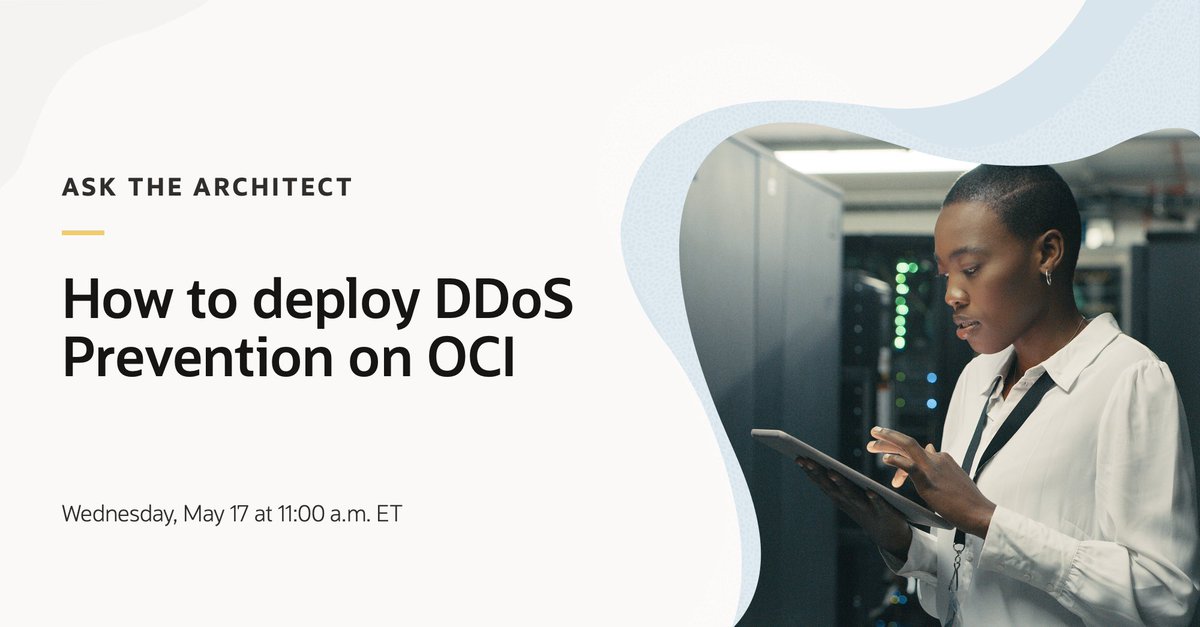 ShayneLibby's tweet image. OracleCloud: 🔒 Want to protect your network from #DDoS attacks? We can help. Tune in live to learn more. social.ora.cl/6012OunIM