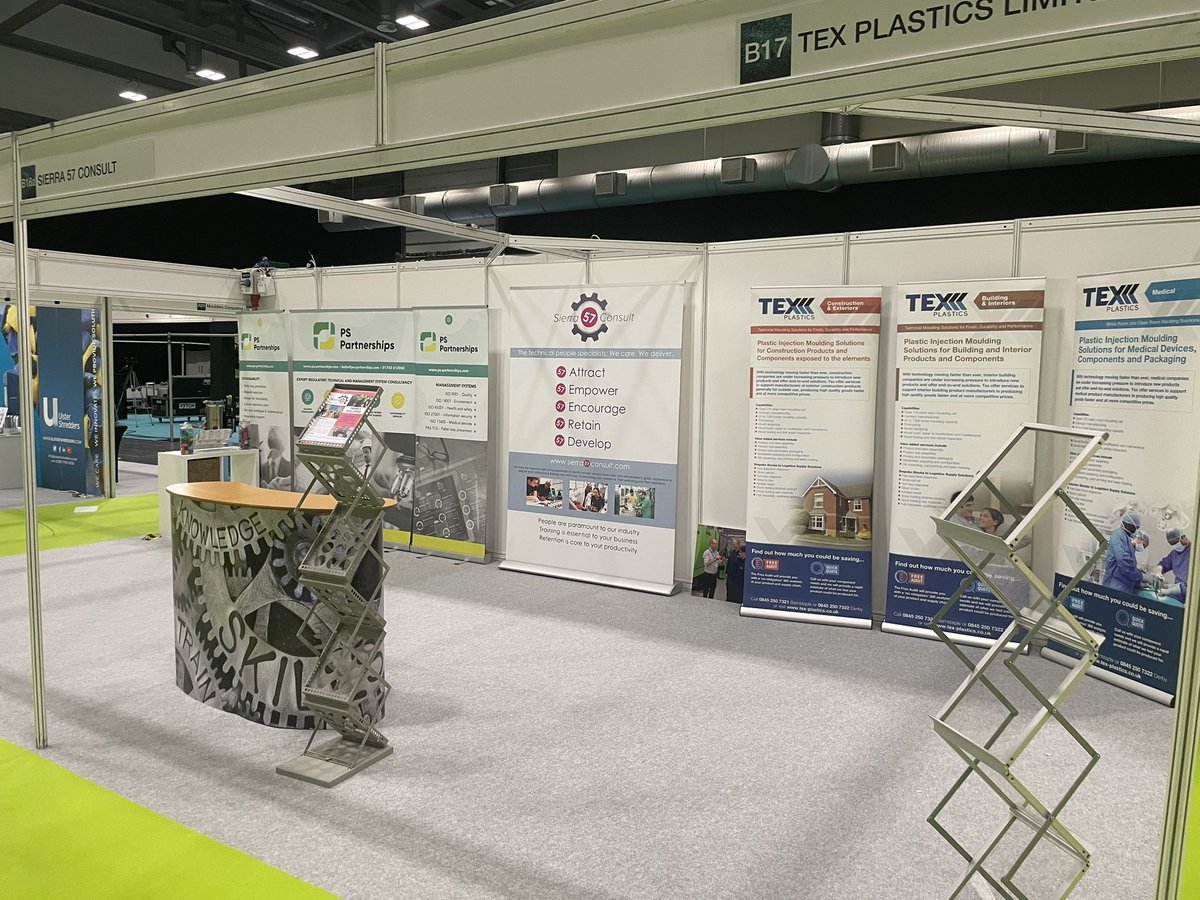 All set for GRIPS Sustainable Plastics Live here at Coventry Building Society Arena stand B17. Along with Sierra 57 our training partner!