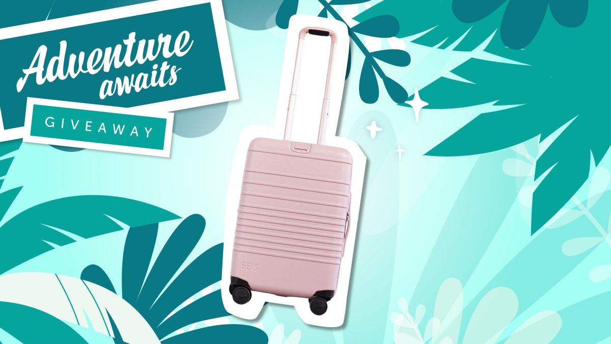 Ibotta's tweet photo. Adventure awaits! Today’s prize: Beis roller carry-on suitcase Here's how to enter:

Step 1: Follow @Ibotta
Step 2: RT and tag your travel buddy 
Step 3: Use the hashtag #IbottaGiveaway

Giveaway ends at 11:59 pm MT on 5/10. See details: https://t.co/XsqXGPGuAB https://t.co/tv6P4eEwAb