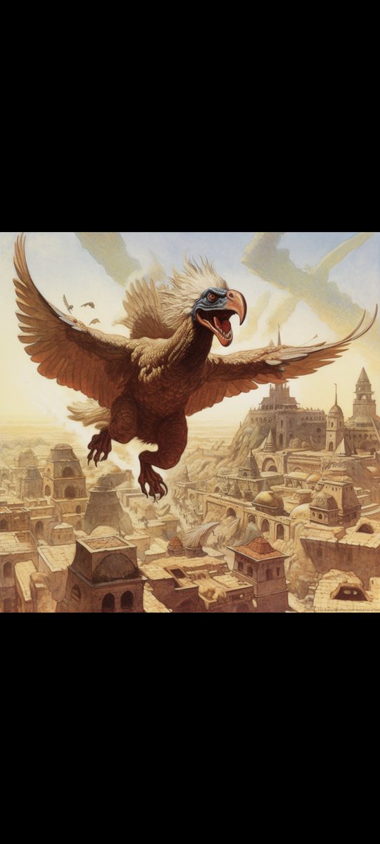 NimrodtheFierce's tweet photo. "Beware the haunting screeches that pierce the Mesopotamian sky, for the demon birds descend with talons of doom. #DarkFantasy #AncientTerrors #CursedCreatures" https://t.co/MrF3QJoyWj