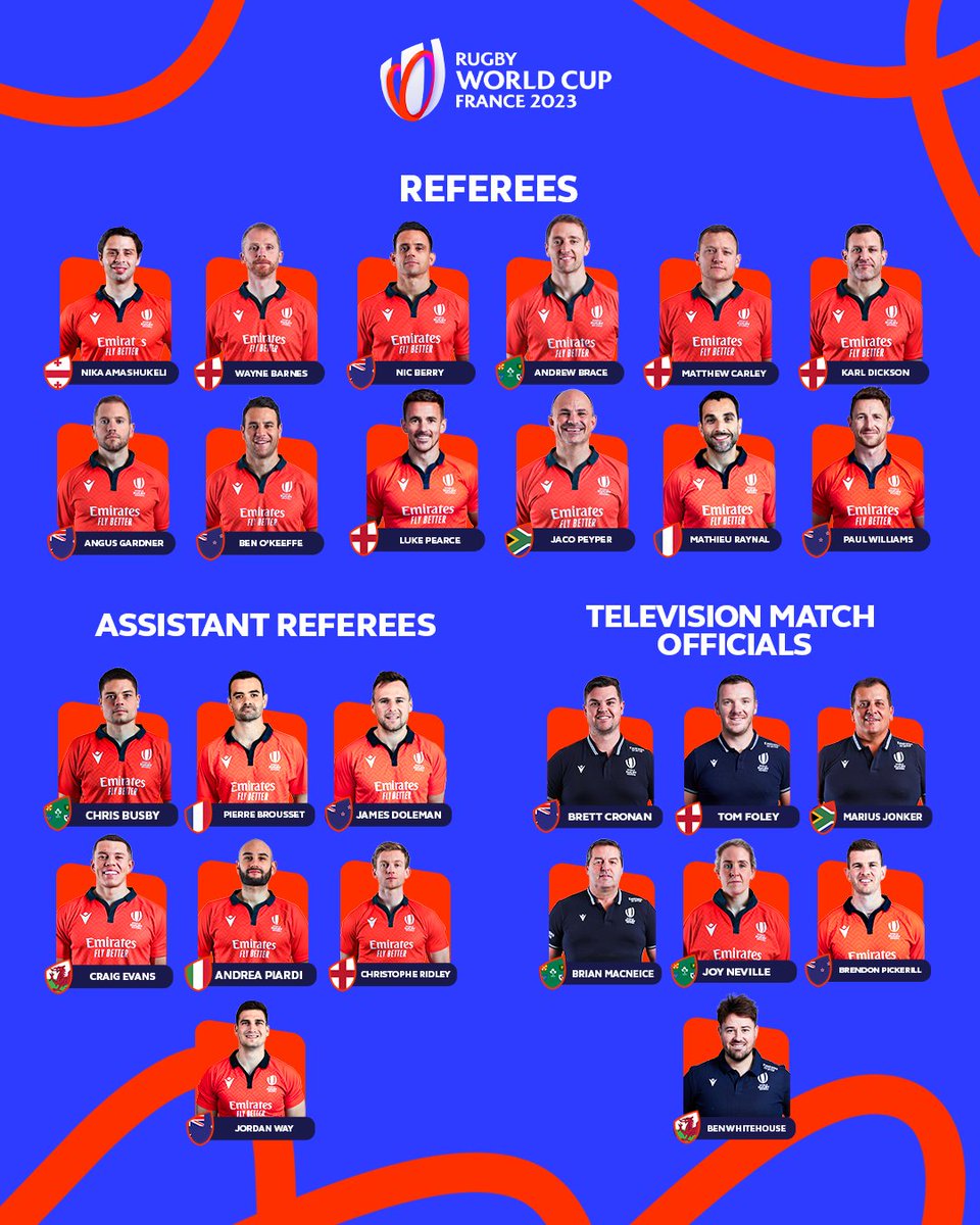 It's Everyone's team - Meet your @emirates Match Officials for Rugby World Cup 2023 #RWC2023