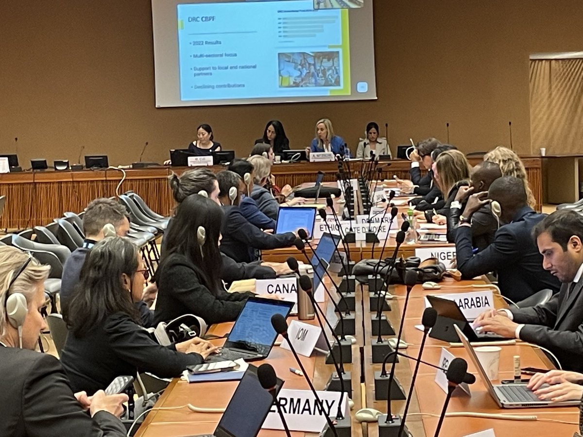 .@UNOCHA briefing for #Geneva diplomats begins with #Sudan. ▶️Humanitarian response plans “to be ready in coming days.” ▶️Warnings about gender-based violence, child trauma & malnutrition. ▶️Aid groups are ramping up, but “extra effort” needed from all.