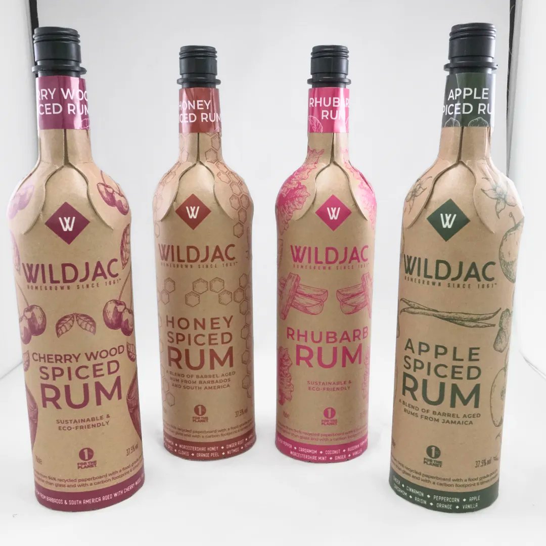 They're the world's first fruit spiced rums in a paper bottle. Wildjac create premium botanical spirits with natural ingredients foraged from the Wyre Forest in England. Now they've launched four different drinks in our Frugal Bottle.