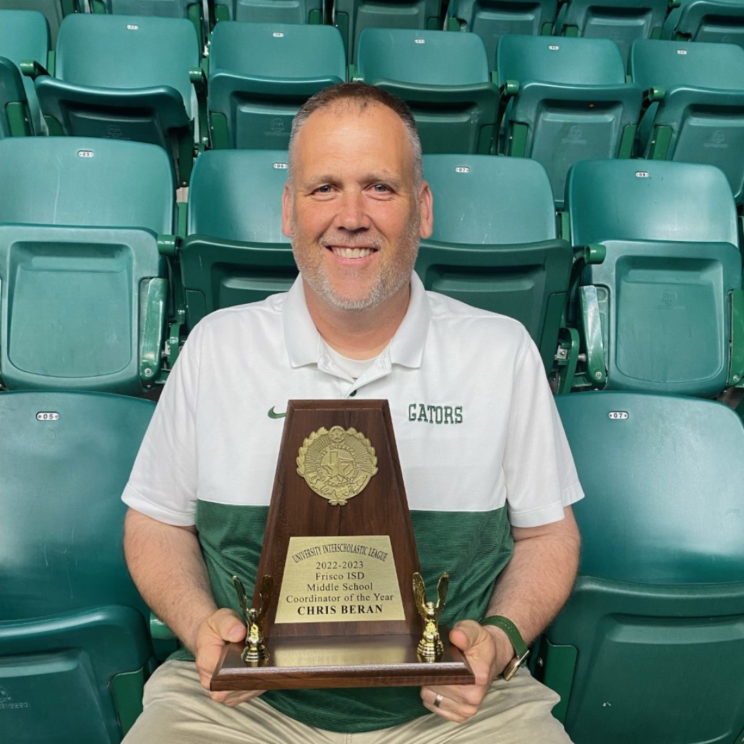 At the annual FISD End of Year Coaches Meeting our very own Coach Beran was named the Middle School Boys Athletic Coordinator of the Year! We are so proud of him!
