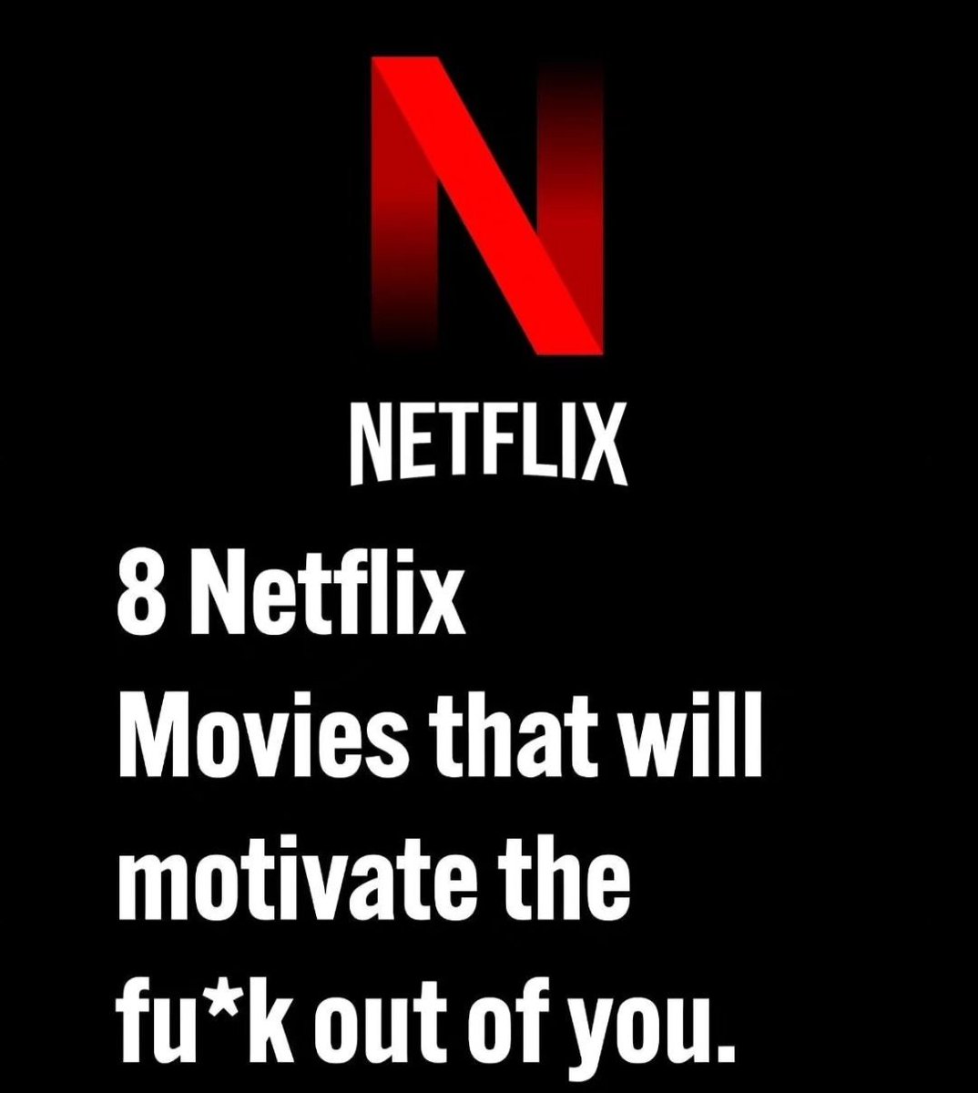 powerbeastt's tweet photo. 8 Netflix Movies That Will Motivate The Fu*k out of you:

//Thread// https://t.co/2oMmit806z