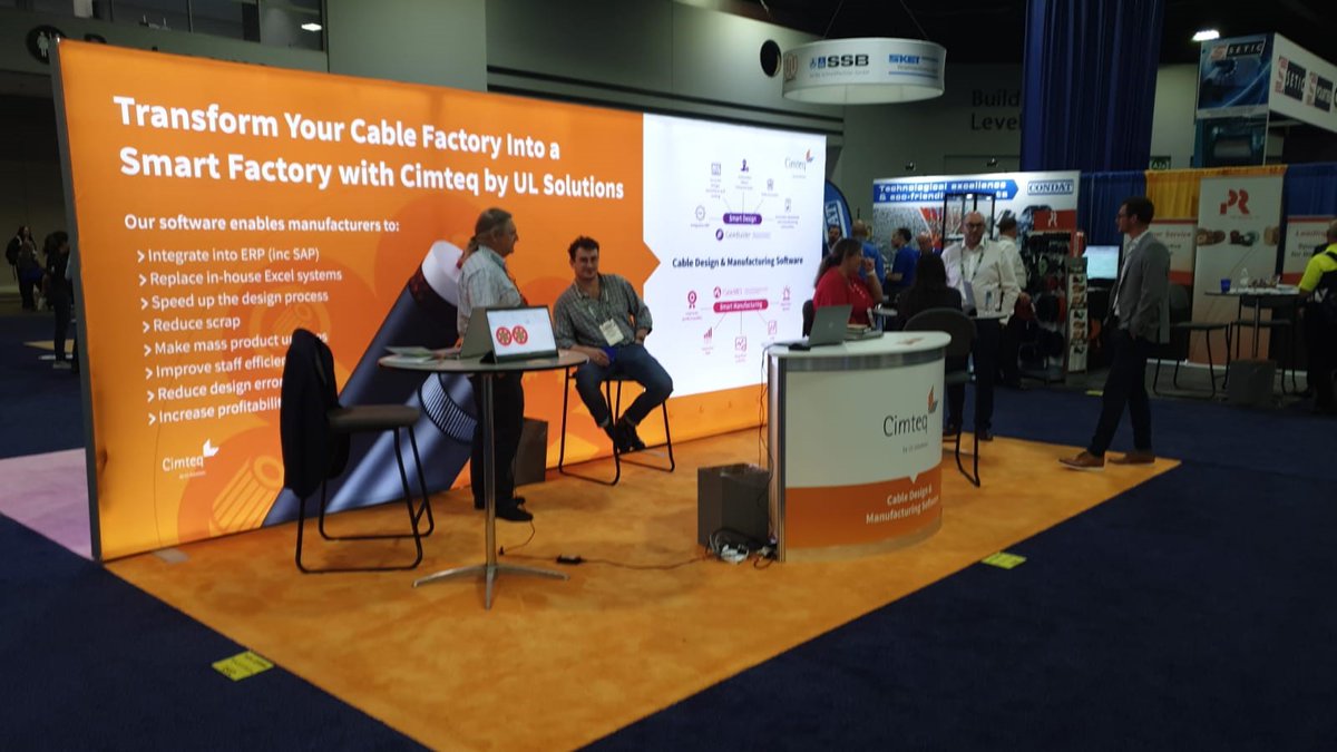 Cimteq's tweet photo. Day 2 at Interwire will kick off soon. The team at booth 1512 are on hand to discuss how going digital can help help you maximise productivity in your manufacturing plant. #CableBuilder and #CableMES are being demonstrated at the booth. Head down to learn more. https://t.co/LSOCqI3e8k