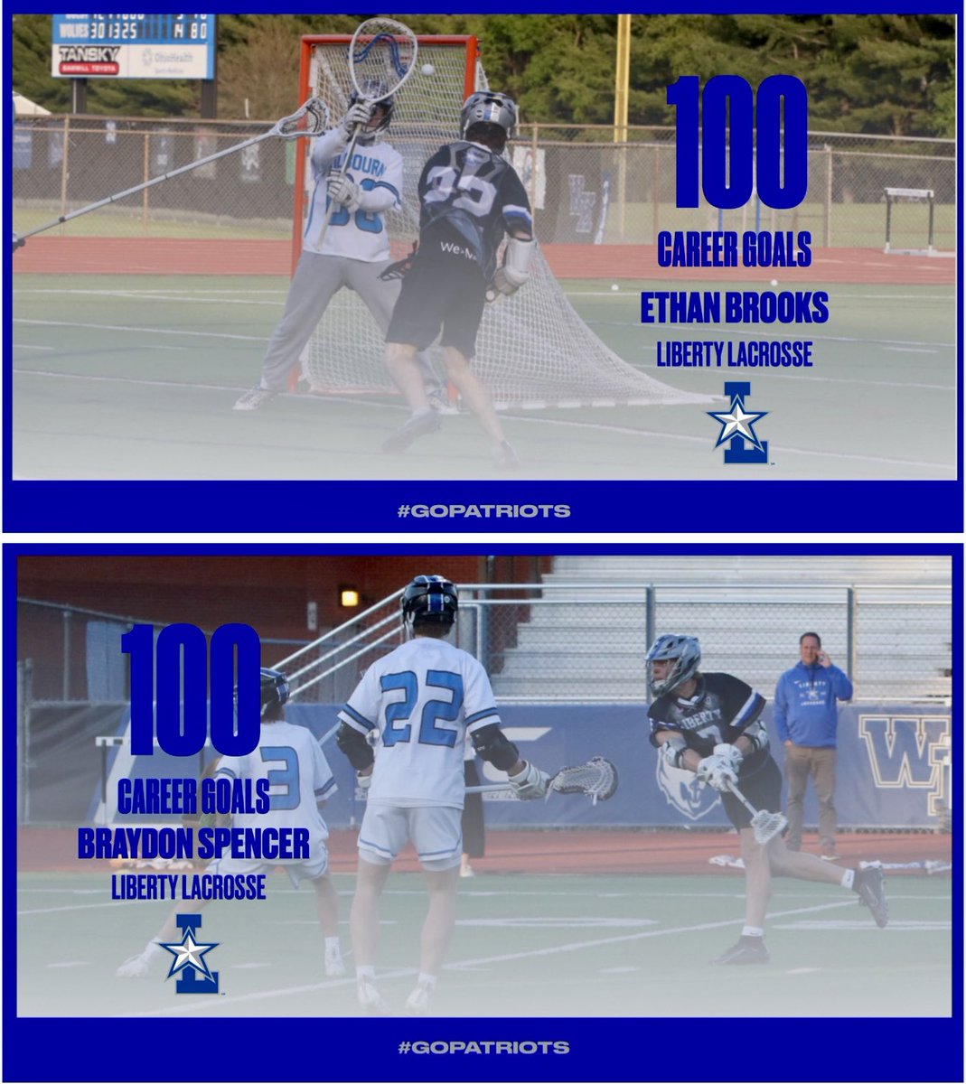 Congrats to both <a href="/EthanBrooks_22/">Ethan Brooks</a> and <a href="/Bspence07/">Braydon Spencer</a> for hitting 100 goals in their <a href="/OLHSLAX/">OLHS LAX</a> careers in last nights game. Quite an achievement with this program as they are the 5th and 6th players to do so in the 20 year history. Congrats guys!  Go Patriots!