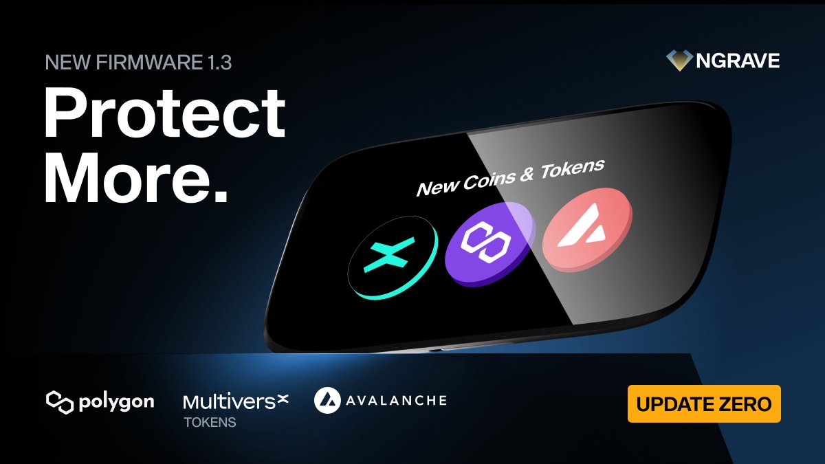 ngrave_official's tweet photo. ✨ NEW COINS ✨

Your @avax #AVAX, @0xPolygonLabs #MATIC, and @MultiversX #ESDT tokens have never been so secure.

Update your ZERO to firmware v1.3 and enjoy securing more assets in #TheColdestWallet https://t.co/YvUm7IMpx6 https://t.co/x8CIYYH8cU