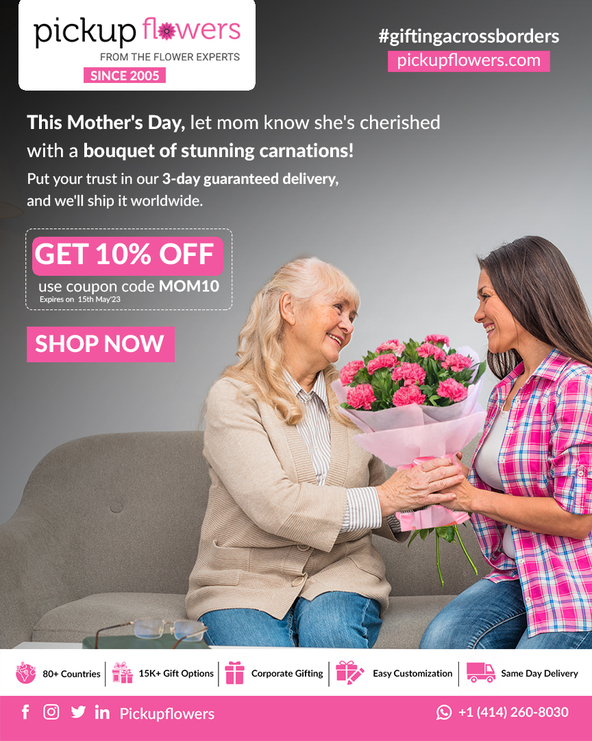 pickupflowers's tweet photo. This Mother's Day, delight your mom with a vibrant bouquet of carnations 💐
Take advantage of our 3-day guaranteed delivery, #FREEworldwideshipping, and exclusive coupon code MOM10 for a limited time.

Don't miss out, order now 👉 https://t.co/OCMEuRjwDY
.
.
.
 #mothersday https://t.co/UwcPvXWr3j