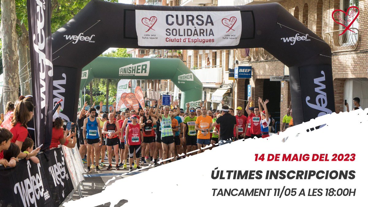⚠️ Últimes inscripcions per a la Cursa Solidària!

Us esperem el pròxim 14 de maig.

n9.cl/cursaesplugues