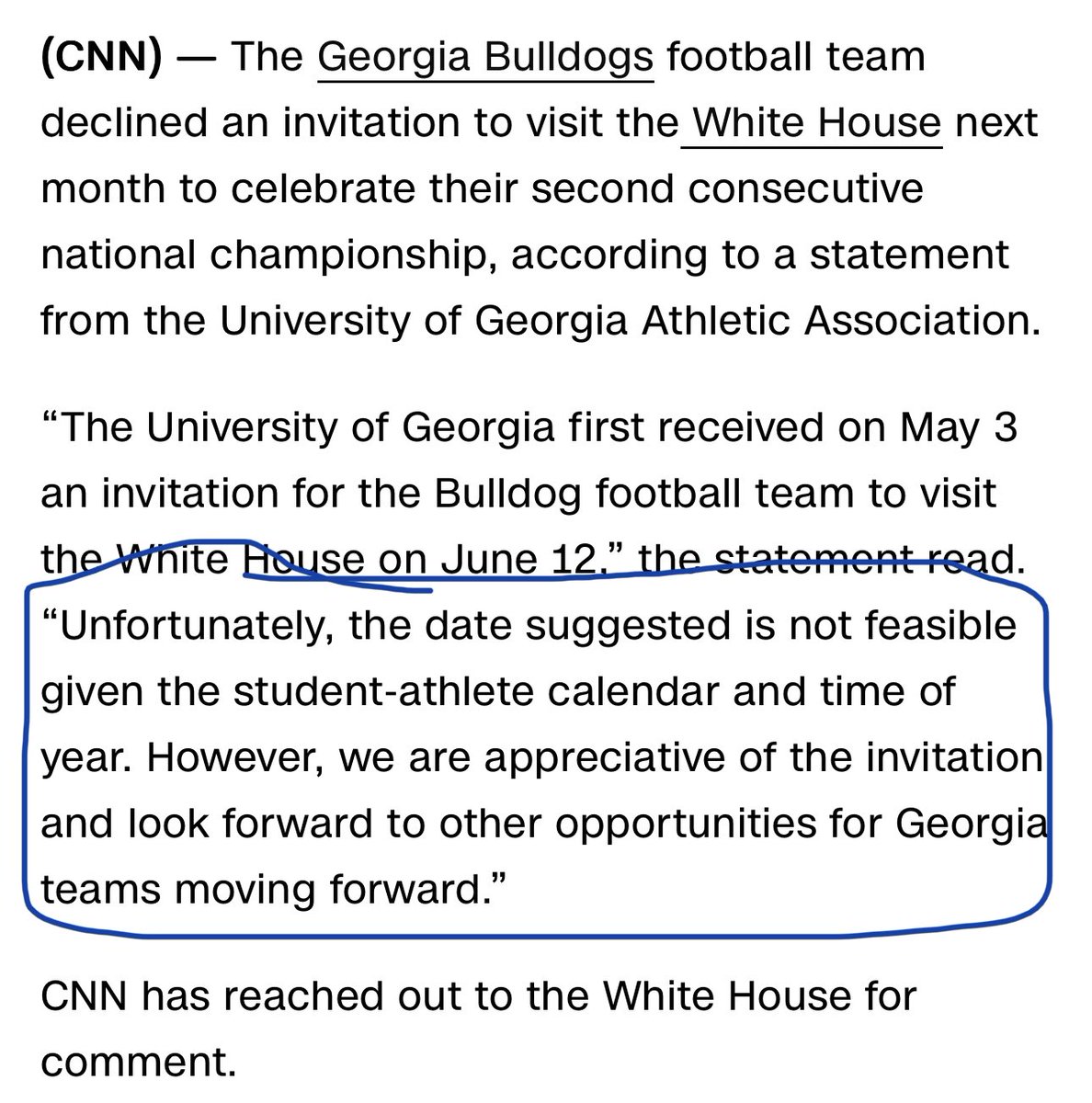 brandwithdani's tweet photo. @CNN My word. If y’all READ the article, you will learn so much more. But also, @CNN this headline was written just to stir up controversy because why did it simply say they declined? Smh. Clickbait headlines. https://t.co/EBnsMrQ8uQ