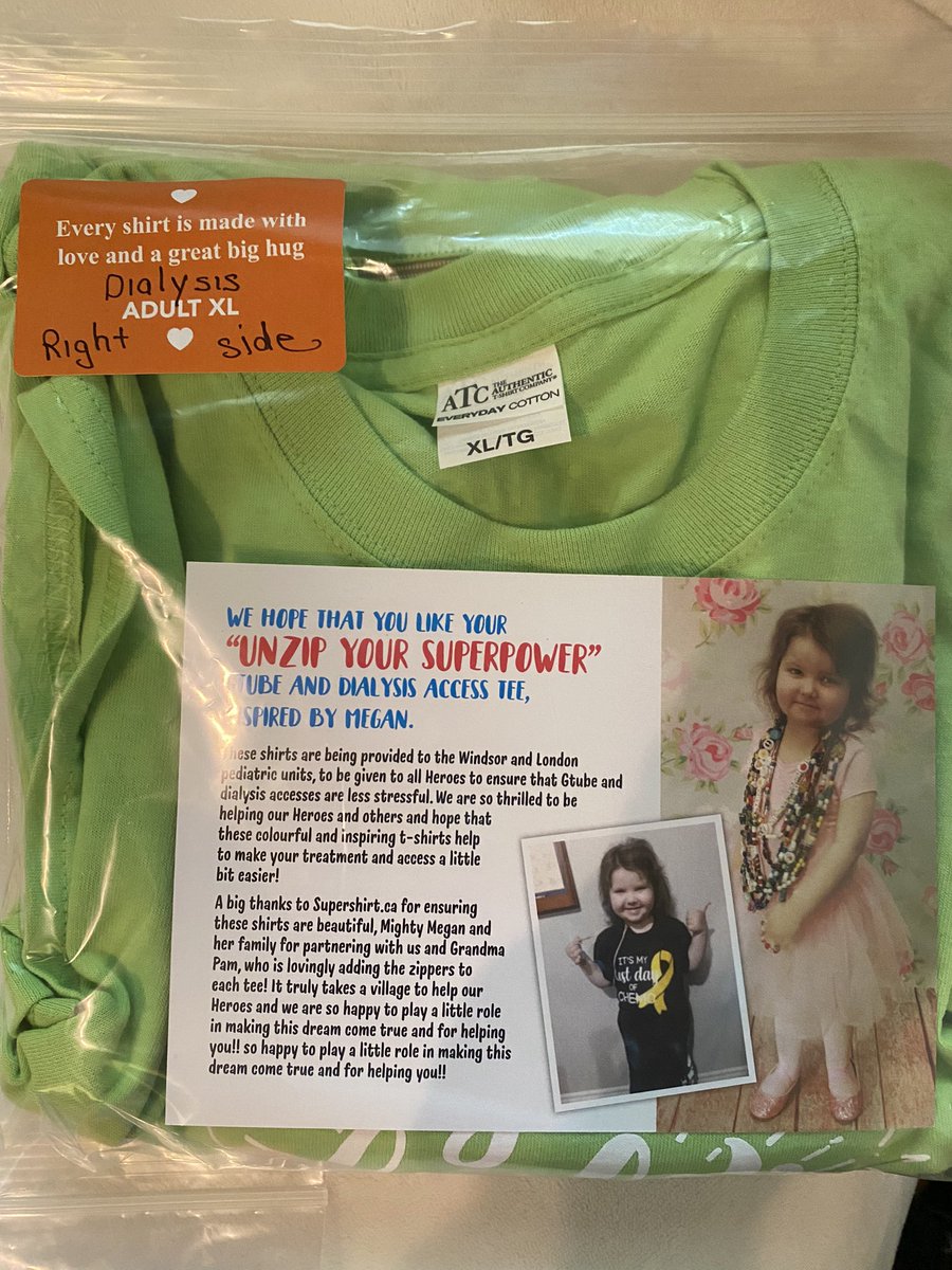 We are thrilled to be introducing our accessible t-shirts in adult sizes for Ports/Peritoneal Dialysis lines, that will be donated to local adult cancer clinics and dialysis units so our Heroes know they have our support when they go to treatment. 
#unzipyoursuperpowers