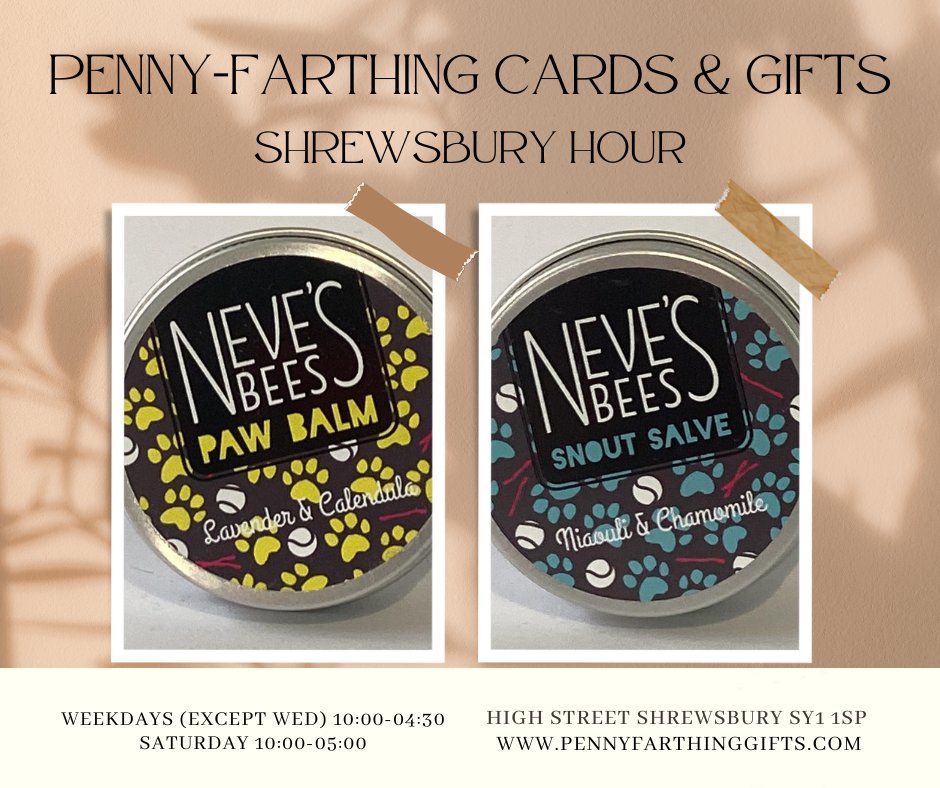 PFarthingShrop's tweet photo. This #ShrewsburyHour we are shouting about these fab pet products from Neve's Bees! Perfect for your four legged friends! https://t.co/xR4YFEpbeW