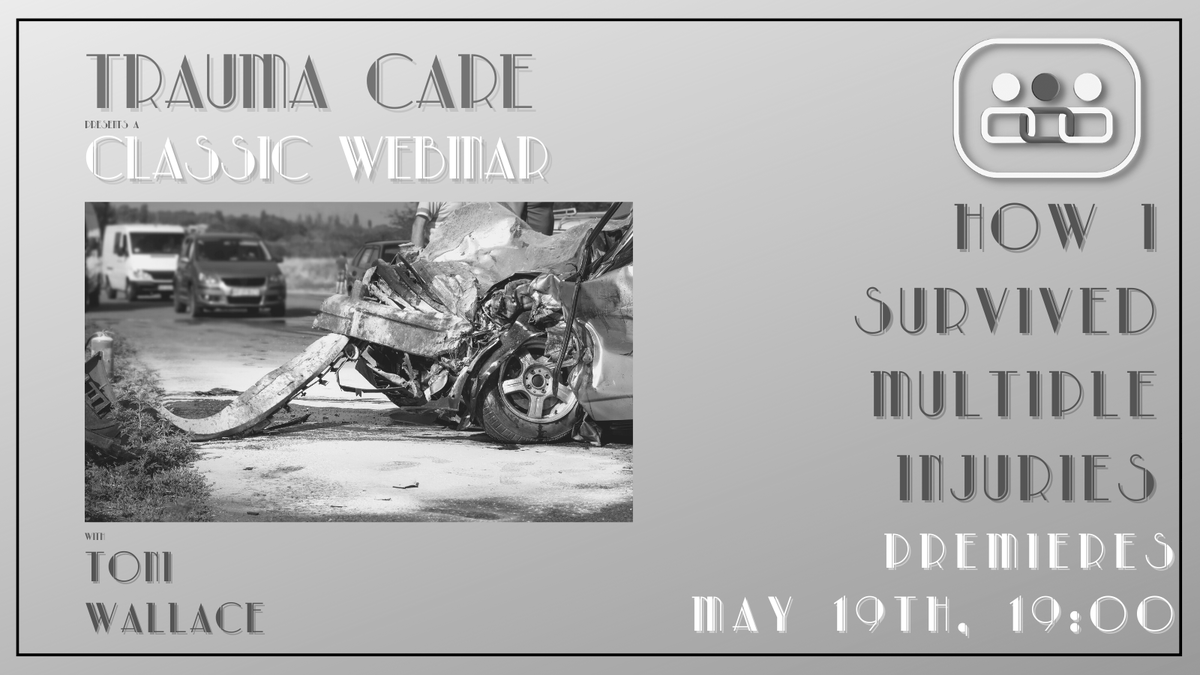 Join us at 19:00 on the 19th May for a Classic Webinar! 
We are rebroadcasting our popular webinar "How I Survived Multiple Injuries", originally presented by Toni Wallce. 
This awe-inspiring webinar was first shown 2021, to watch it in 2023 register at buff.ly/3ABqRdm