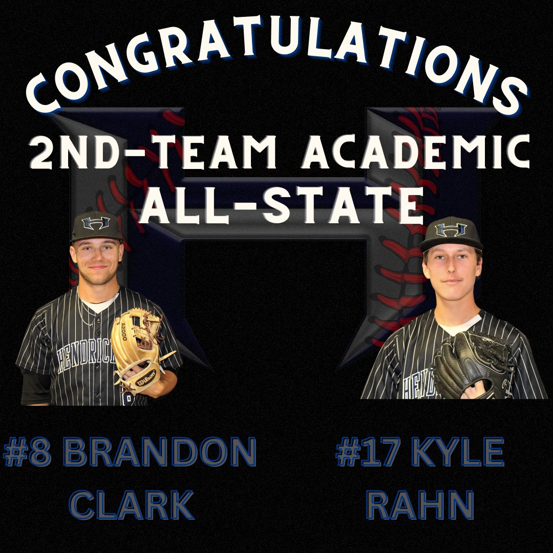 HendricksonBB's tweet photo. Congratulations to our two Senior Hawks that made 2nd-Team Academic All-State #BrandonClark #KyleRahn!! Very proud of what these two young men accomplished on the field and in the classroom!! Once a Hawk, Always a Hawk!!! https://t.co/zc7srr13HR