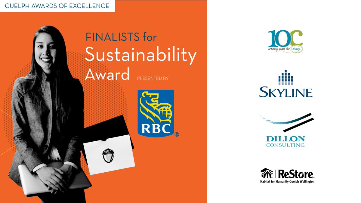 GuelphChamber's tweet photo. 👏Congratulations to our 2023 finalists👏 for the Sustainability Award - Presented by @RBC - @10Carden , @SkylineGrp , @Consult_Dillon , and @HabitatGW
👇Tap the link below & reserve your seat at the upcoming #guelphawardsofexcellence on June 15th! https://t.co/64ZVnRajtt https://t.co/51IYg1HVtY