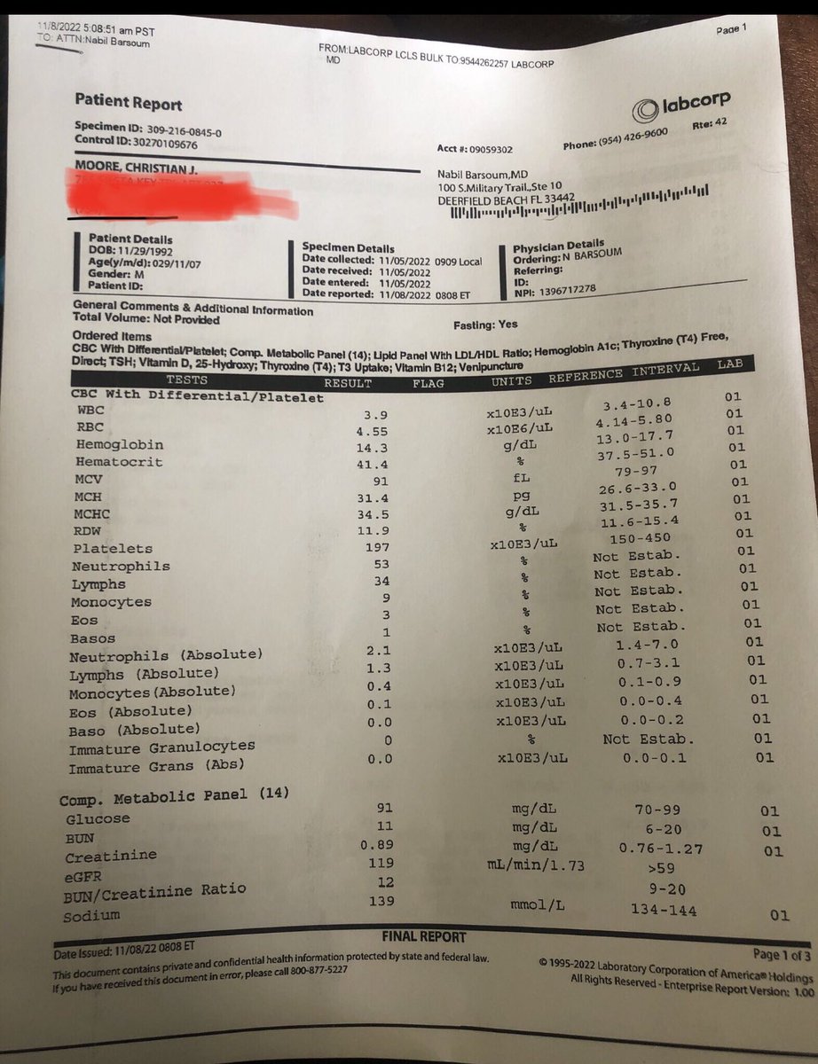 Vegan Christian on Twitter "Here’s my most recent bloodwork from