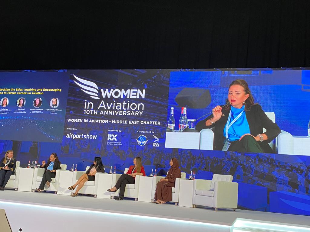 BoeingMidEast's tweet photo. Empowering more women to take flight in the aviation industry! 🚀A few of our female leaders and colleagues from Boeing Middle East, joined their industry peers to discuss the path to gender equity in our region at the 10th anniversary event of @waiorgme  in Dubai. https://t.co/ziyYKohrAY
