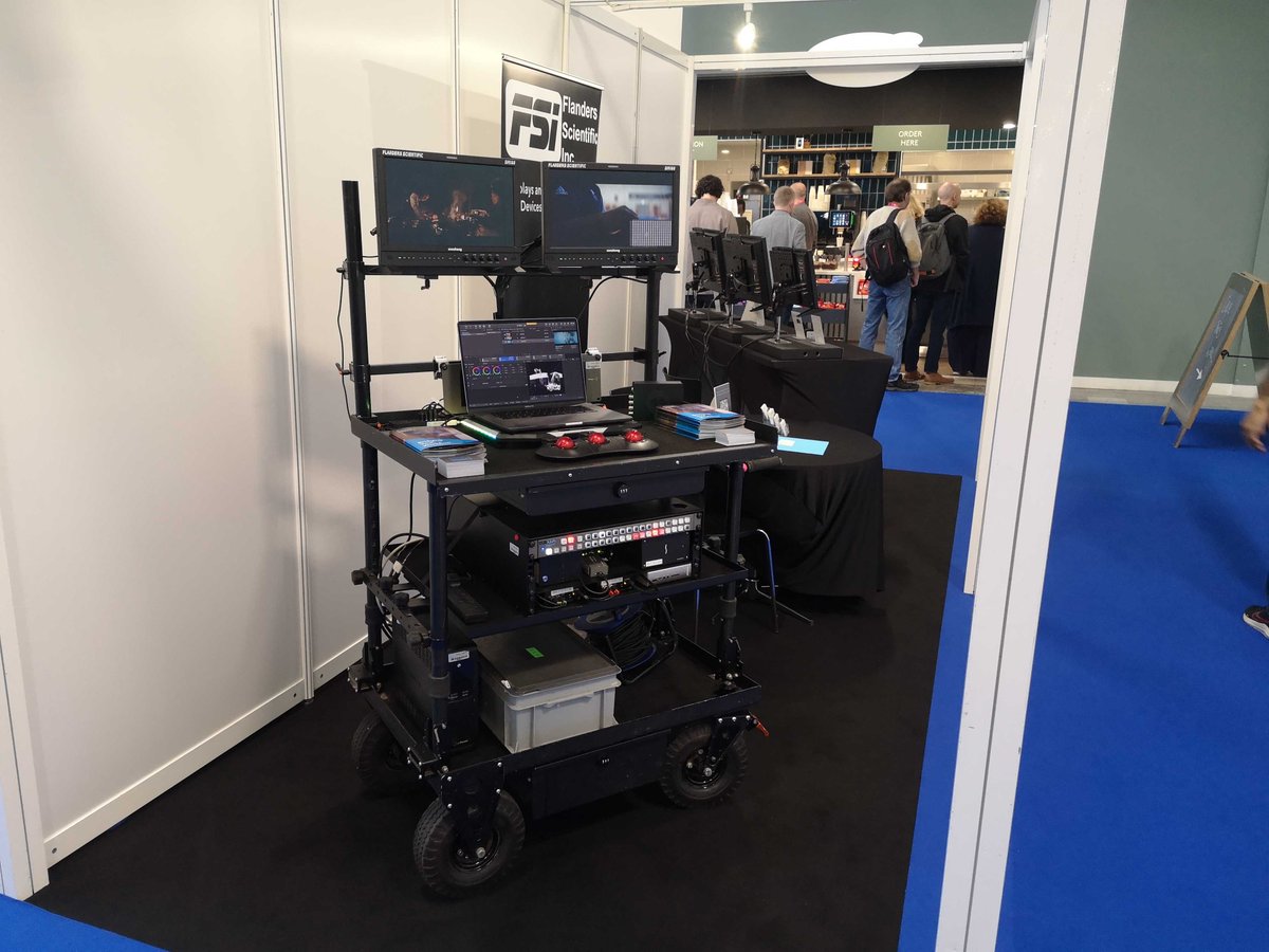 FSImonitors's tweet photo. Come visit us at the @mediaprodshow (MPTS) in London!  We are showing some of our most popular products in Stand B75.  DIT cart courtesy of @Mission_Digital https://t.co/T7EYCm0faf