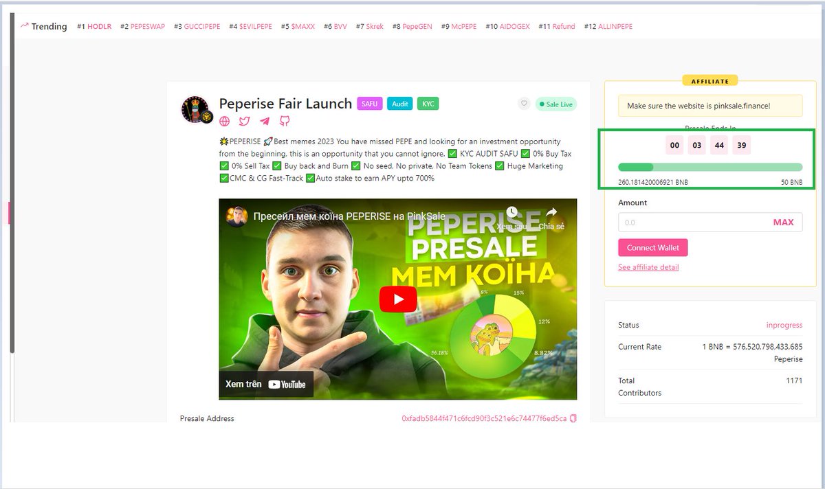 ⏰Just over 3 hours left to get your ticket to the moon with PEPERISE 
🙏Don't miss our memorable event 
🚀🚀🚀Let's go: pinksale.finance/launchpad/0xfa…