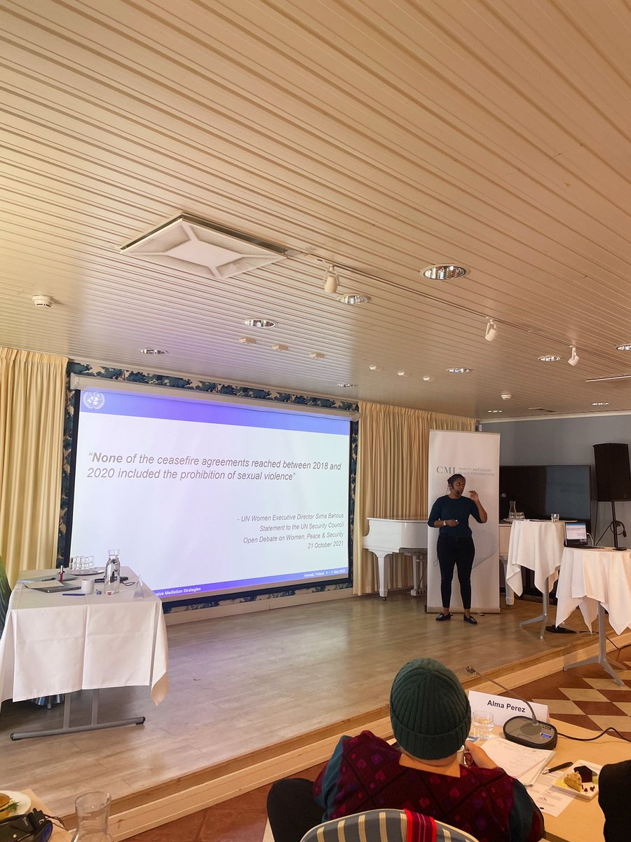 cmioffice's tweet photo. Day 2 of #GIM23 is well underway, with many insightful sessions by @UNDPPA.
One of the focus points today is digital peacemaking, which is a priority area for CMI. Digital tools have strong potential to increase the inclusion of women in peace processes. https://t.co/78NsbxEN7s