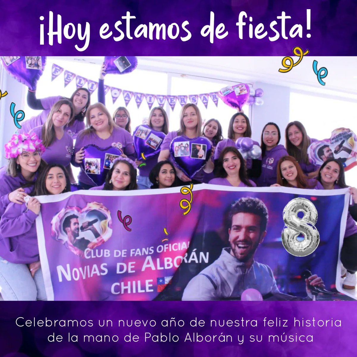 NovAlboranChile's tweet photo. 🥳Un nuevo año de alegrias y crecimiento como equipo y Familia en esta historia que seguimos construyendo día a día junto a  @pabloalboran y su música💜
Agradecidas🙏 y deseando que los años se multipliquen para nunca dejar de Alboranizar el mundo🎶 VAMOS X MÁS Y CON TODO EL 💜! https://t.co/Od4ay8Qt7z