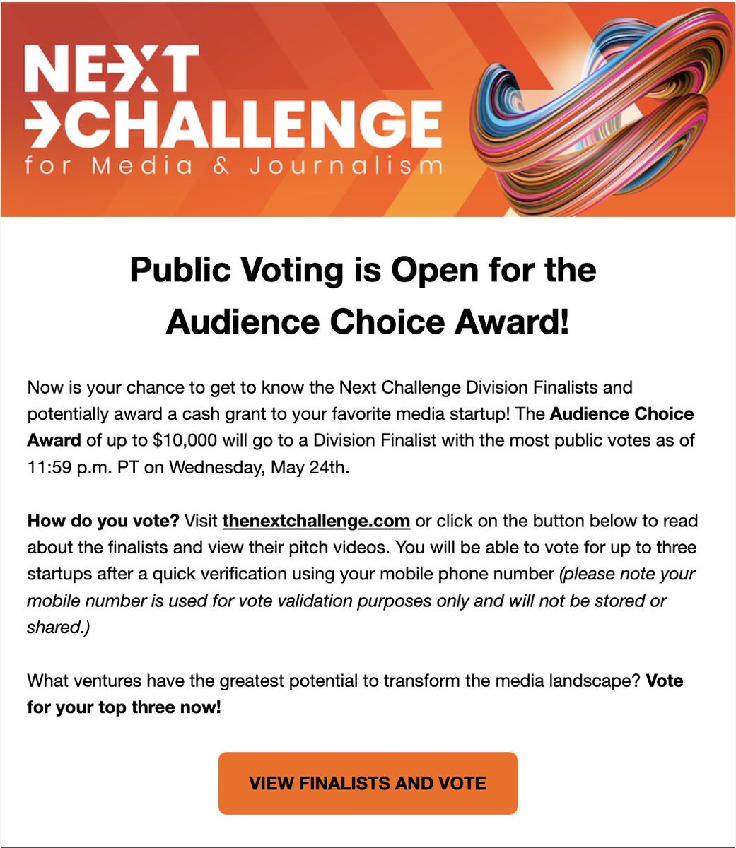 **🚨 Help Needed** I need as many friends, family, and social media followers to vote for <a href="/podpalinc/">Podpal</a> for the Next Challenge Grant for Media &amp; Journalism. The winner of the public vote will receive $10,000 in funding. 😬

🙏🏾 VOTE HERE: glennelson.us17.list-manage.com/track/click?u=…