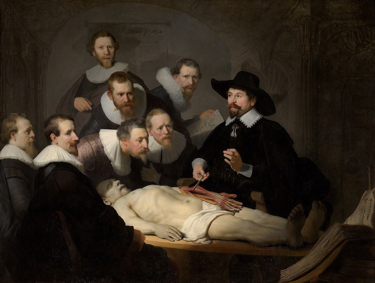 lacamaradelarte's tweet photo. 🖼Lección de anatomía del Dr. Nicolaes Tulp
👨🏼‍🎨 #Rembrandt
📅1632
🎨Barroco
📍Mauritshuis de La Haya
📐1,7 m x 2,16 m

#Arte #Art #Historiadelarte #Cultura

MÁS INFORMACIÓN ⬇️

https://t.co/rgTMVzRMVi https://t.co/P6JUTt6ULt