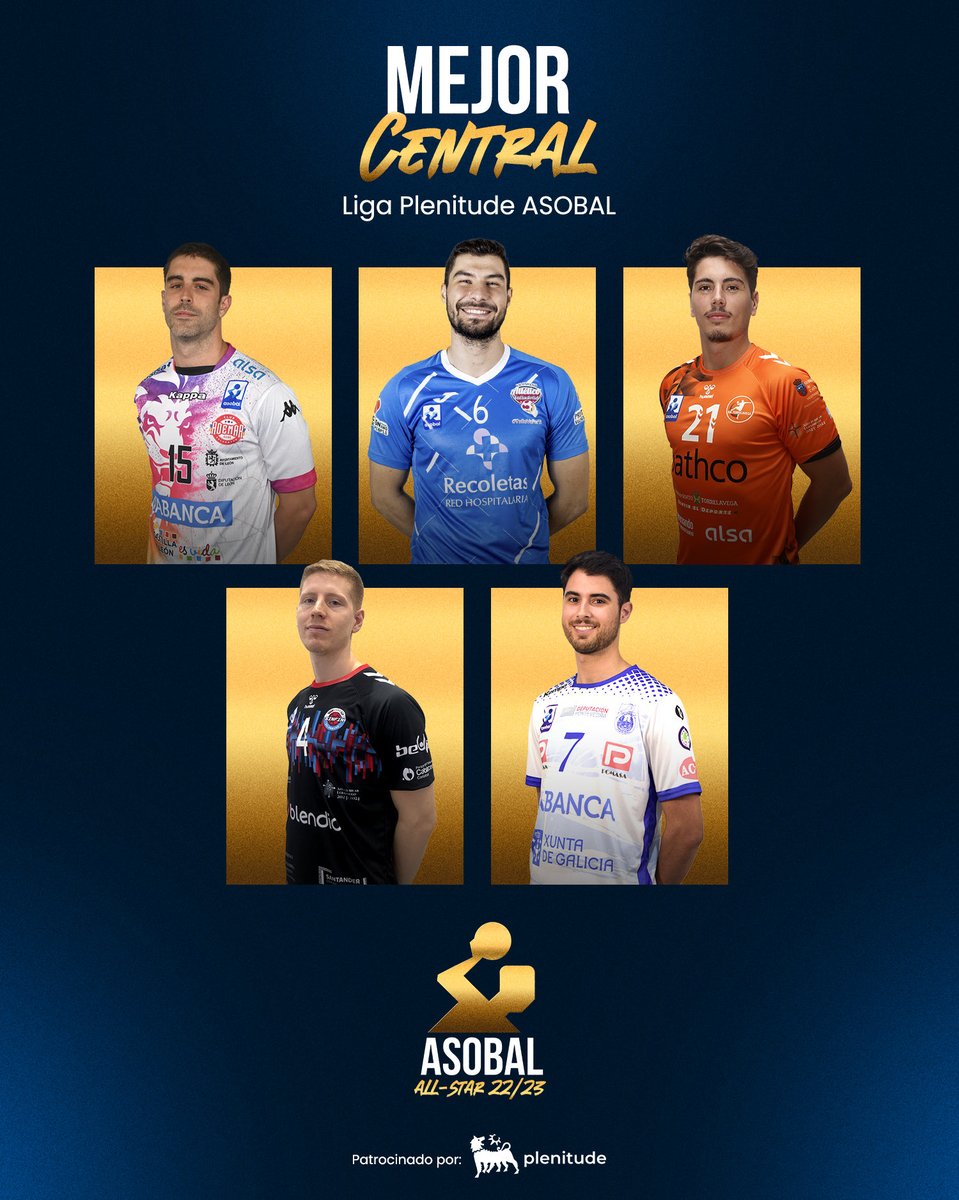 🌟 𝐀𝐋𝐋 𝐒𝐓𝐀𝐑 𝐓𝐄𝐀𝐌 @ASOBAL 2022/2023

👑 𝗠𝗲𝗷𝗼𝗿 𝗖𝗲𝗻𝘁𝗿𝗮𝗹

🦁 @juancaal_13 | @ADEMARLEON 
🛡️ Borja Méndez | @atlvalladolid 
🔥 @isimartinez21 | @BMTorrelavega 
🧉 @Nicobono4 | @bmSinfin 
💫 @AlexChan_ | @ClubCisneBalonm 

🗳️ asobal.es/liga/all-star-…