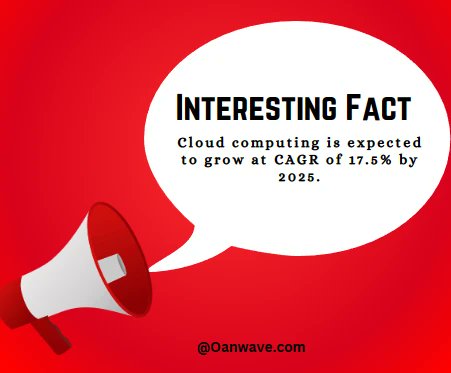 OanWave's tweet photo. Interesting Fact!
Cloud computing is expected to grow at a CAGR of 17.5% by 2025. #Oanwave #ITsolutions #DigitalSolutions
#TechInnovation #DigitalTransformation #ITConsulting
#CloudComputing #Cybersecurity #BusinessSolutions
#ITSupport #DataAnalytics... https://t.co/7FWYdEw8M7
