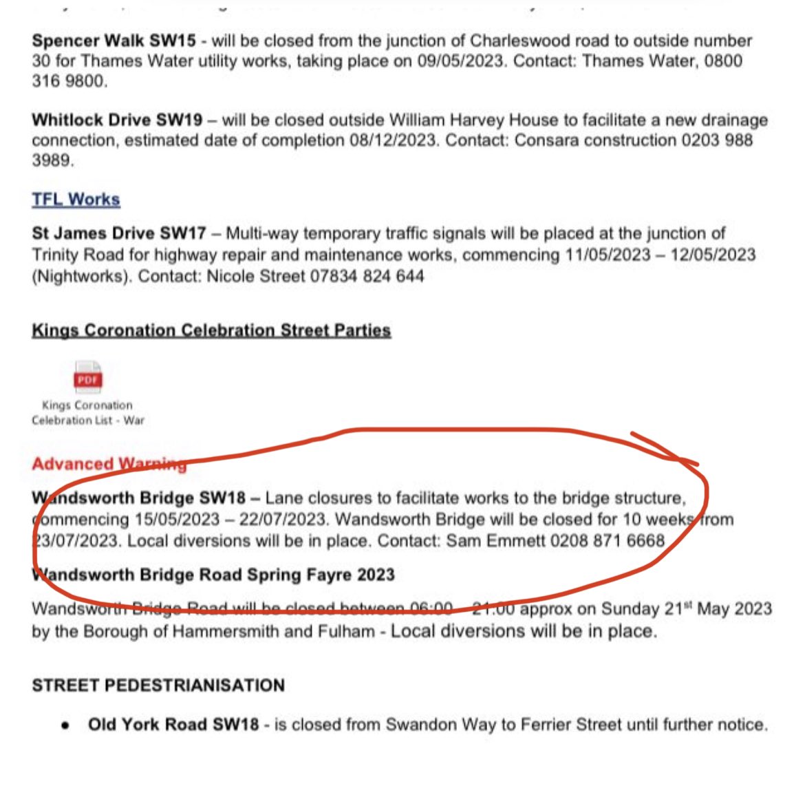 HFConsCllrs's tweet photo. 🚨 WANDSWORTH BRIDGE TO BE CLOSED FOR 10+ WEEKS

🥀 Labour broke our bridges 

🚘 @HFLabour bragged about displacing traffic onto Wandsworth Bridge. Now residents and businesses will pay the price. 

✍️ Fill in our survey: https://t.co/6umxVttNfU https://t.co/OoZDUh3zpM
