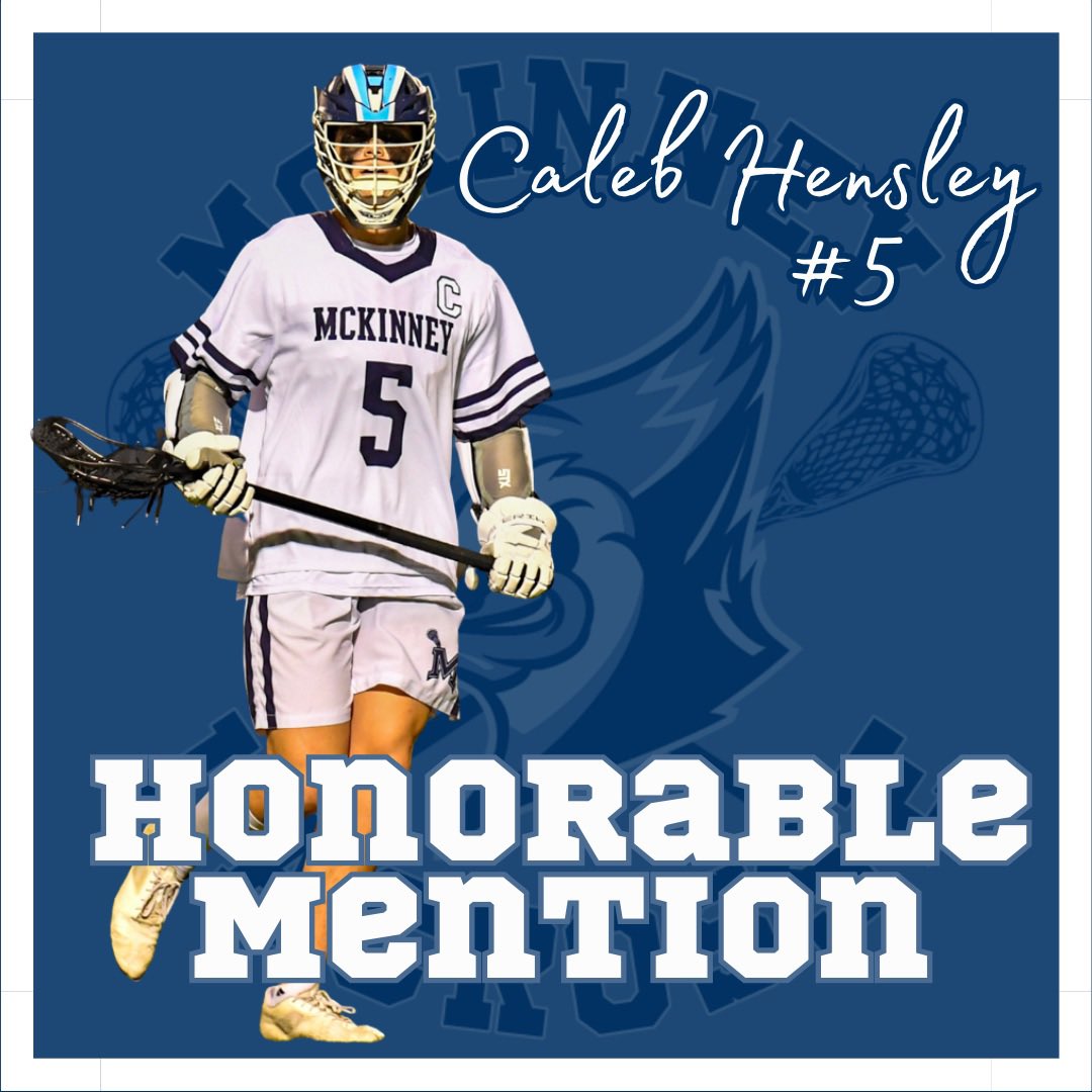 Congratulations to senior captain Caleb Hensley! Great work this year! #lax #lacrosse #mckinneybluejays