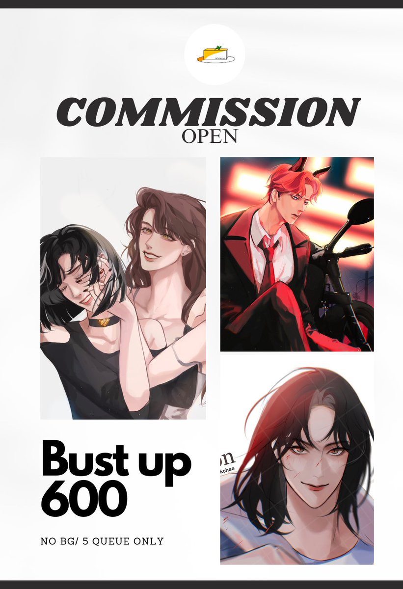 + Commission open +

- เปิดทั้งหมด 5 คิว
- ไม่รับงานฉากละเอียด
- เริ่มต้นที่ bust up 600 บาท
- เป็นสเกลลองเชิงใหม่ ราคาในอนาคตอาจจะมีการเปลี่ยนแปลงตามความเหมาะสม
- ถนัดโมหน้ามากกว่าวาดท่าทางค่ะ
- รันคิวตามลำดับโอน
- สนใจคมช จองได้ที่ทวิตนี้เลยค่ะ

 #commissionopen #commissionTH
