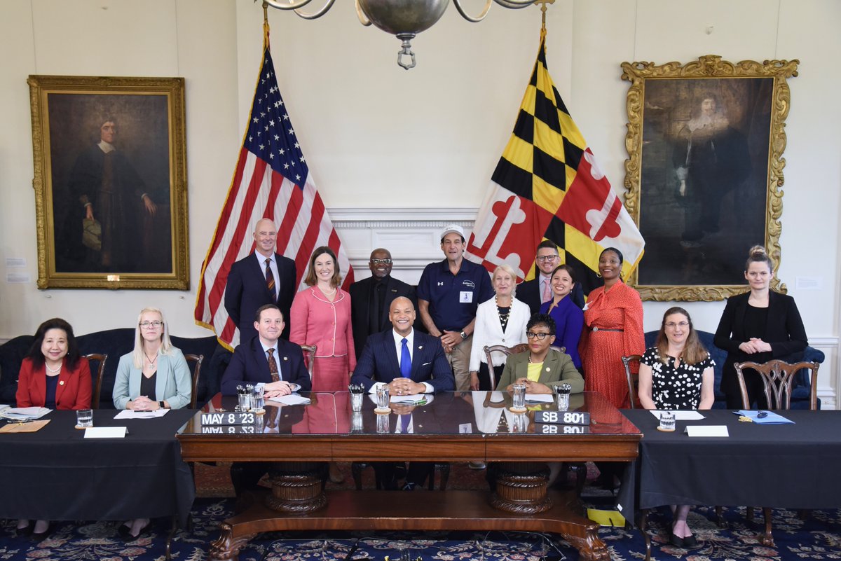 Thank you <a href="/iamwesmoore/">Wes Moore</a> for signing <a href="/katiefryhester/">Katie Fry Hester</a>'s SB801, which establishes a Cyber Maryland Program and will help fill workforce shortages in this critical field! 
<a href="/MD_CommColleges/">MD CommunityColleges</a> 
#mdpolitics