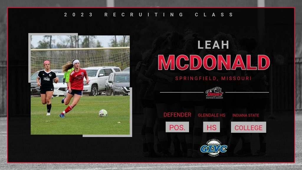 Welcome to the PANTHER Family!
▫️Leah McDonald▫️
 
▪️Springfield,Missouri
▪️Defender
▪️Glendale High School
▪️Indiana State University
 
♦️National Honors Society
♦️2021 2nd Team All-State
♦️1st Team All-District 2019&amp;2020
♦️All-Conference 2019&amp;2020
♦️Academic All-State 2019&amp;2020