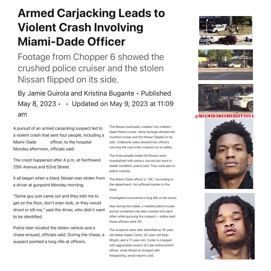 #CARJACKING #SHOOTINGS #MURDERERS #CRIMINALSWITHGUNS #ITSNOTTHEGUN #POLICECHASE #CARCHASE #CARCRASHES nbcmiami.com/news/local/arm… #OURCOUNTY #OURNEWNORMAL #THENEWNORMAL #NEWNORMAL #THISISNOTNORMAL #NOTNORMAL #THISISNOTOKAY #ALLEYESONYOU #ALLEYESONUS #STRENGTHNOTWEAKNESS #TOUGHONCRIME