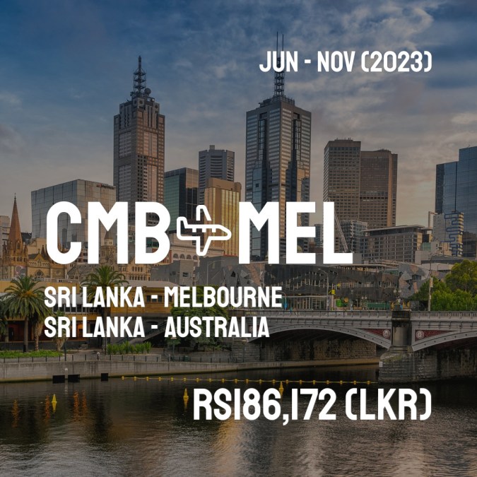 CMBFlyCheap's tweet image. ✈️ Sri Lanka (CMB) to Melbourne (MEL) for only Rs186,172 (LKR) roundtrip 💸
897 live dates on Adventure Machine. - get the app on iOS or Android #srilanka #travelsrilanka #colombostyle #srilankatoday #srilankadaily #gallefort