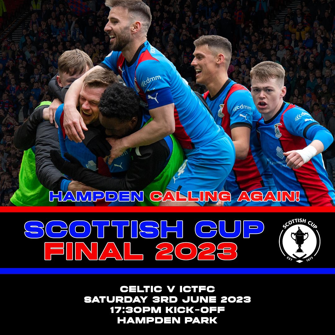 The club can confirm that tickets for the Scottish Cup Final v Celtic will go on sale to Season Ticket Holders ONLY tomorrow, Thursday 11th May from 10am and purchases can be made both in-store at Caledonian Stadium and via ictfc.tickethour.co.uk

Info👉 ictfc.com/scottish-cup-f…