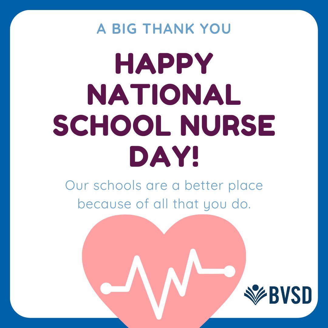 BVSDcolorado's tweet photo. We want to thank all of the #BVSD nurses who always go above and beyond to keep our students healthy! Happy #NationalSchoolNurseDay 👏 #OurPeopleAreOurStrength #BVSDproud https://t.co/RzYS7A7J3W