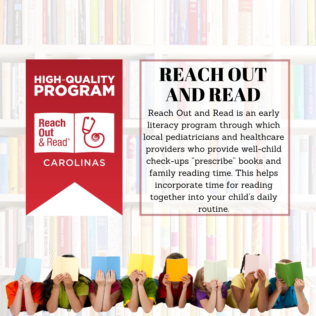 RPCKidsNC's tweet photo. Reach Out and Read is an early literacy program that helps integrate reading into pediatric practices. The program advises families about the importance of reading with their children and provides free books to help families enjoy reading together. https://t.co/gD8Fdnnpsr