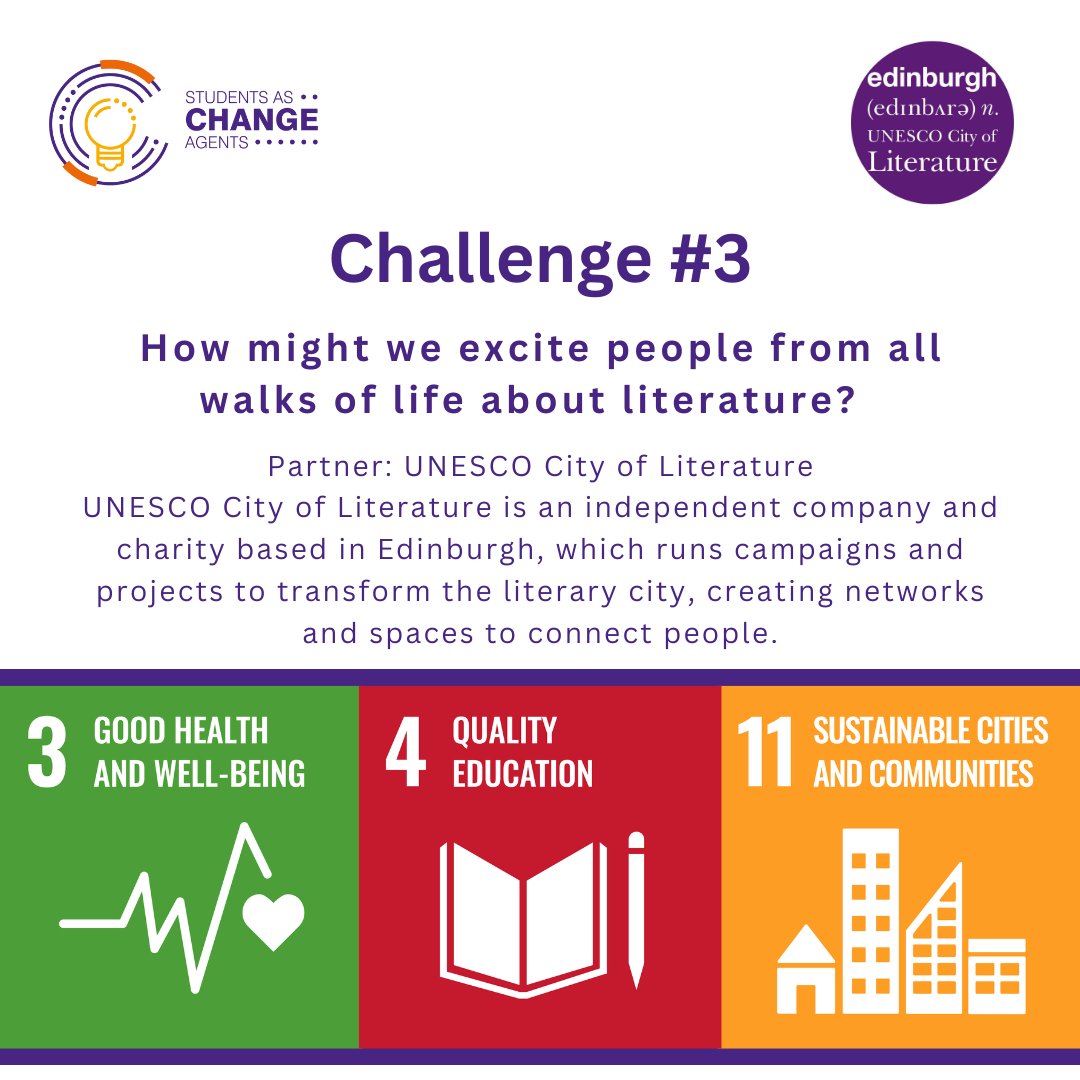 Calling ALL students - whether UG or PG - who are looking for a challenge over the summer!

Students as Change Agents is back in June!
Build data confidence, develop professional skills, &amp; make a real difference in society.

Apply by 23 May:
edin.ac/3NWTf1u