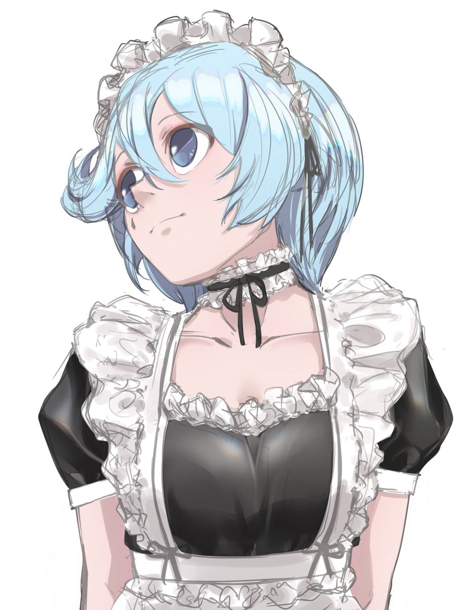「あ、メイドの日だっけ?? 以前ラクガキしたメイドフィーネちゃん(自キャラ) #メ」|wheelのイラスト
