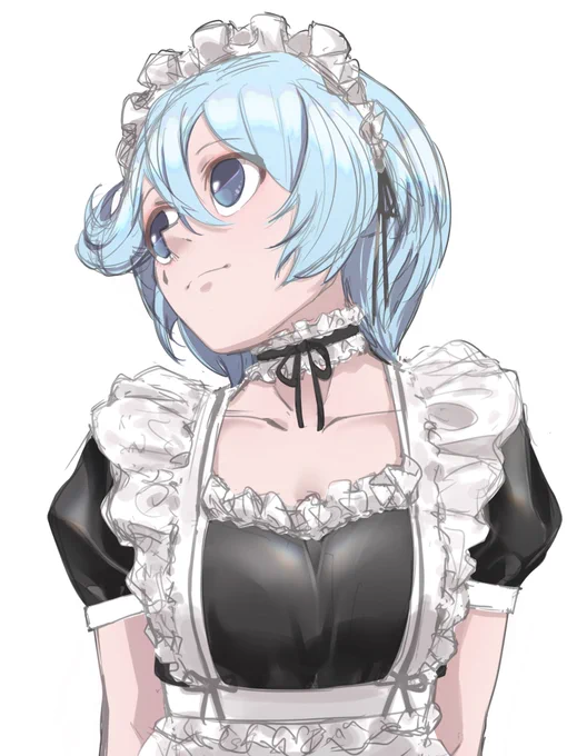 あ、メイドの日だっけ?? 以前ラクガキしたメイドフィーネちゃん(自キャラ) #メイドの日