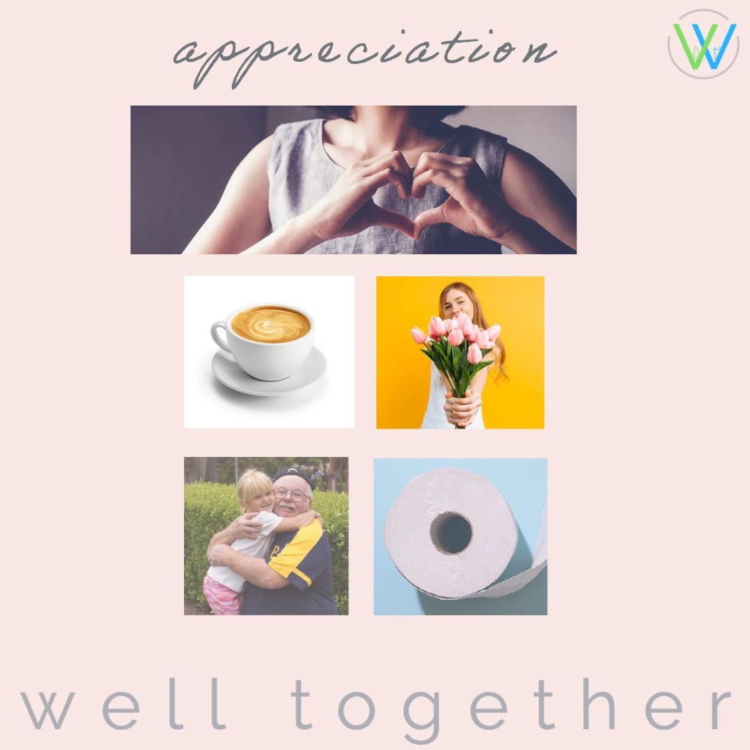 WellTogether1's tweet photo. Appreciation! Think about what/who you appreciate #sharethelove 💕 it takes a village! #wearewelltogether #community #notice #smellthelavender #hugs #connections #health #appreciation #lifecoach #welltogether #dailysip https://t.co/6nS33scqyB