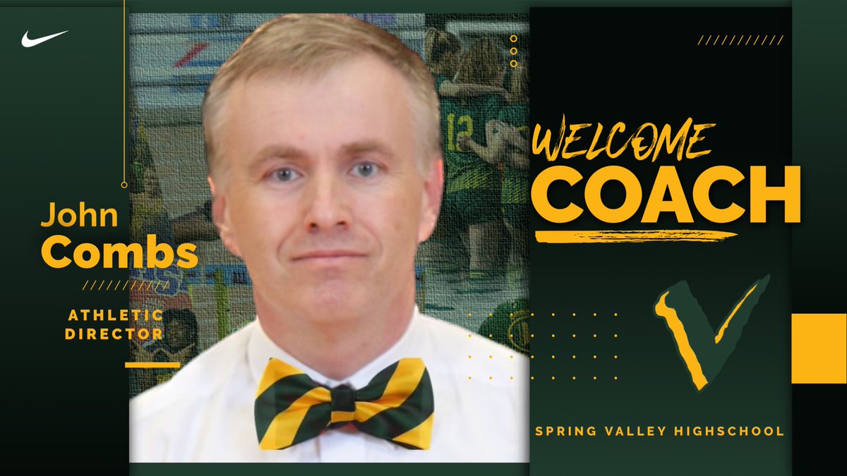 Welcome our New AD, John Combs! 🟡🟢🏆 . Welcome BACK to The Valley!! <a href="/JohnCombs98/">John Combs</a> <a href="/SV_Vikings/">Spring Valley</a> <a href="/JTemoney/">Jeff E. Temoney</a>