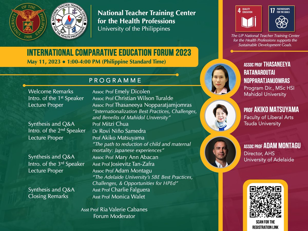 WilsonTuralde's tweet photo. Join us tomorrow as we feature the best practices of health sciences education institutions here and abroad in our international comparative educ forum. See you there!
#MedEd
https://t.co/DNA4sHfgS4 https://t.co/bYgZvbqhrN